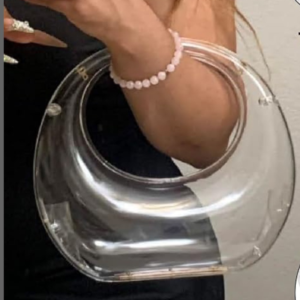 Acrylic Transparent Evening Handbag Moon Shaped